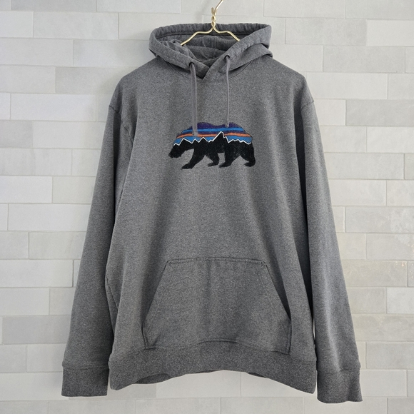 Patagonia Other - Patagonia Fitz Roy Bear Uprisal Hoody Gray Pullover Hooded Sweatshirt Men's XL